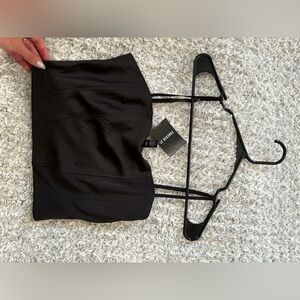 Forever 21 black satin crop top